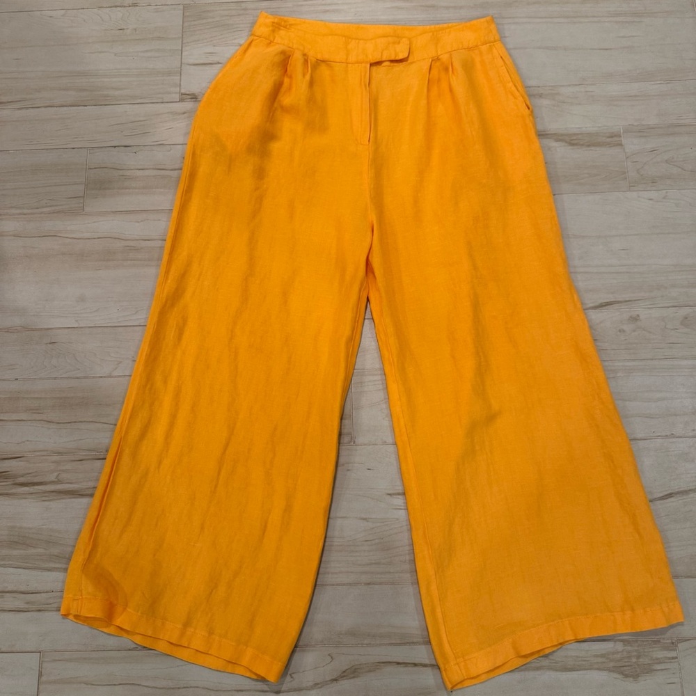 Like New Linen Shore Sherbet Orange Wide Leg Pants Size XL 🧡🍊